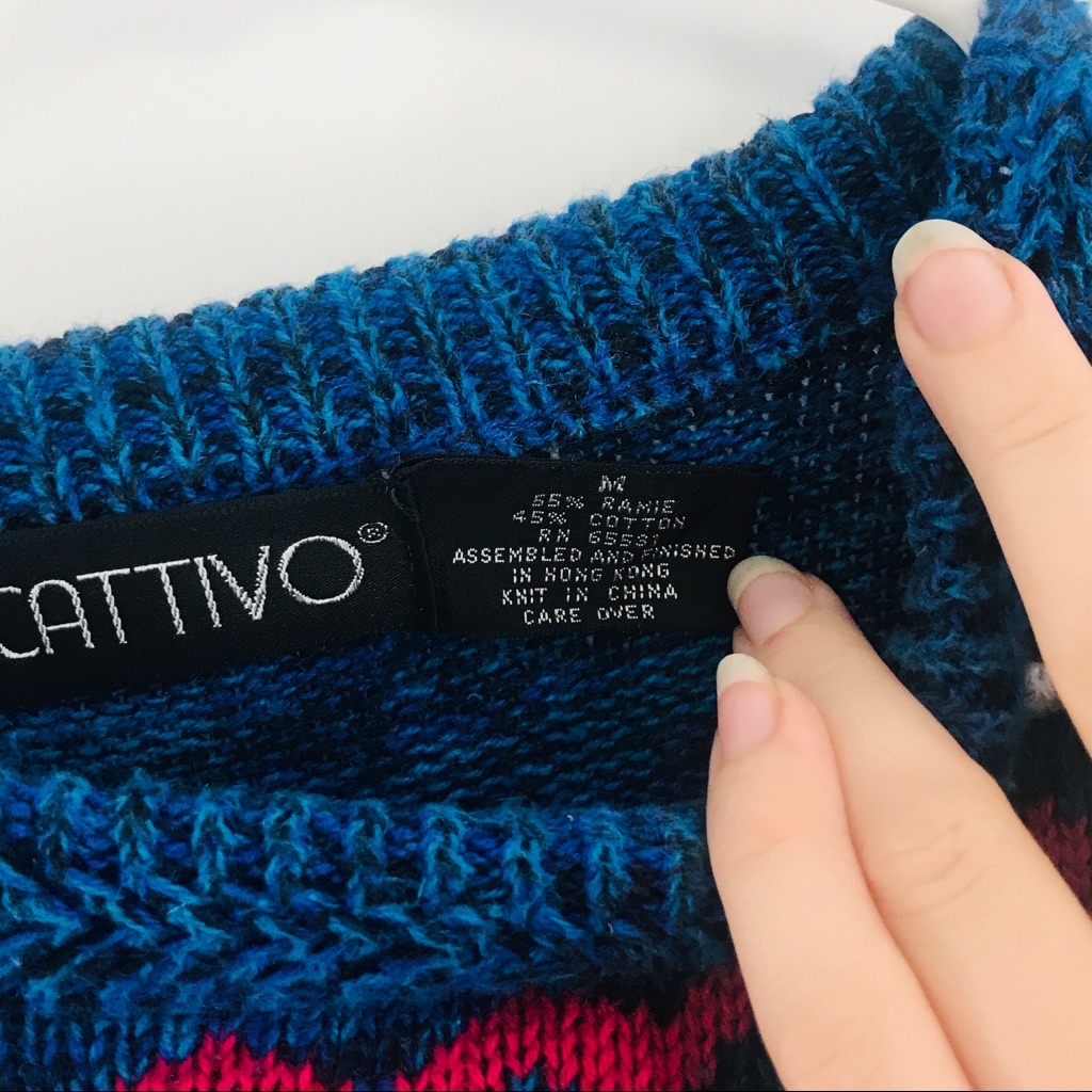 Vtg Cattivo 3d Knit Horizontal Stripe Unisex — image 8 of 8